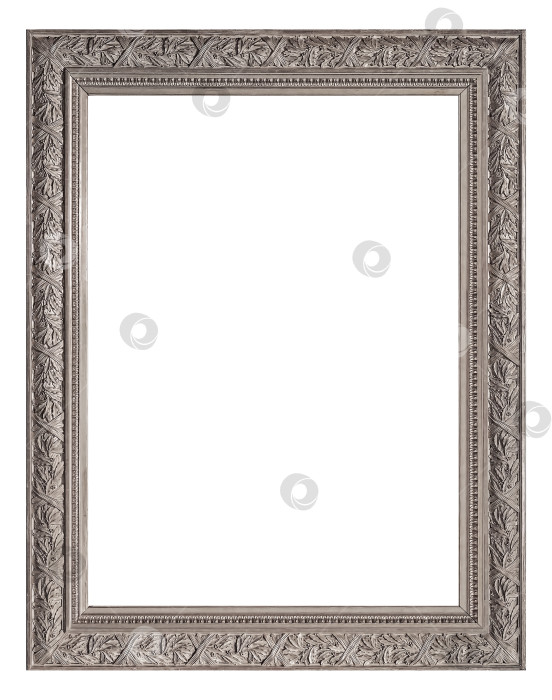 Скачать Серебряная рамка для картин, зеркал или фотографий на белом фоне фотосток Ozero