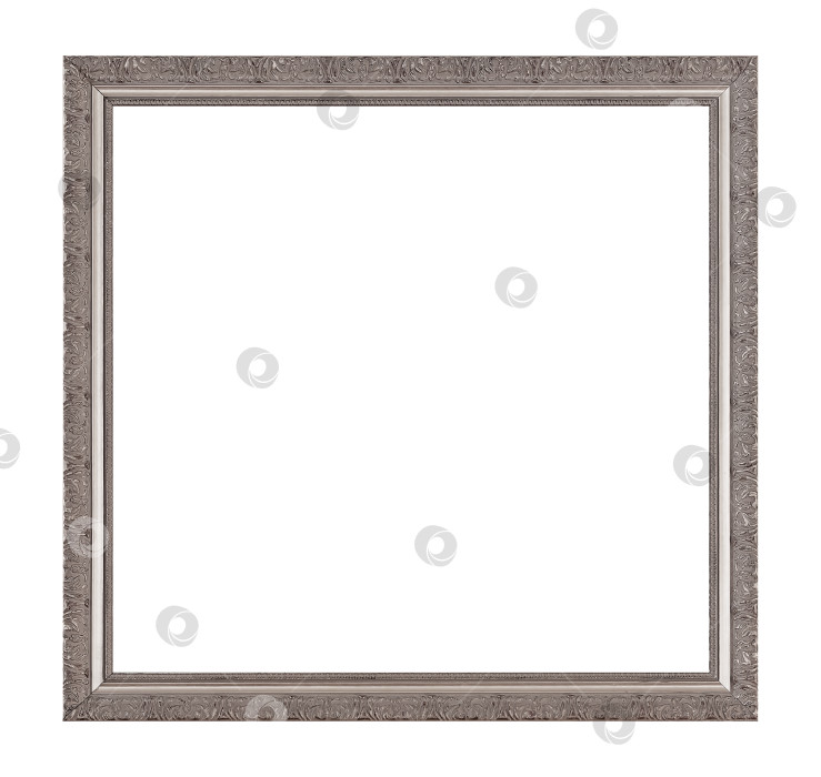Скачать Серебряная рамка для картин, зеркал или фотографий на белом фоне фотосток Ozero