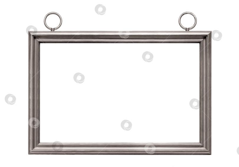 Скачать Панорамная серебряная рамка для картин, зеркал или фотографий на белом фоне фотосток Ozero