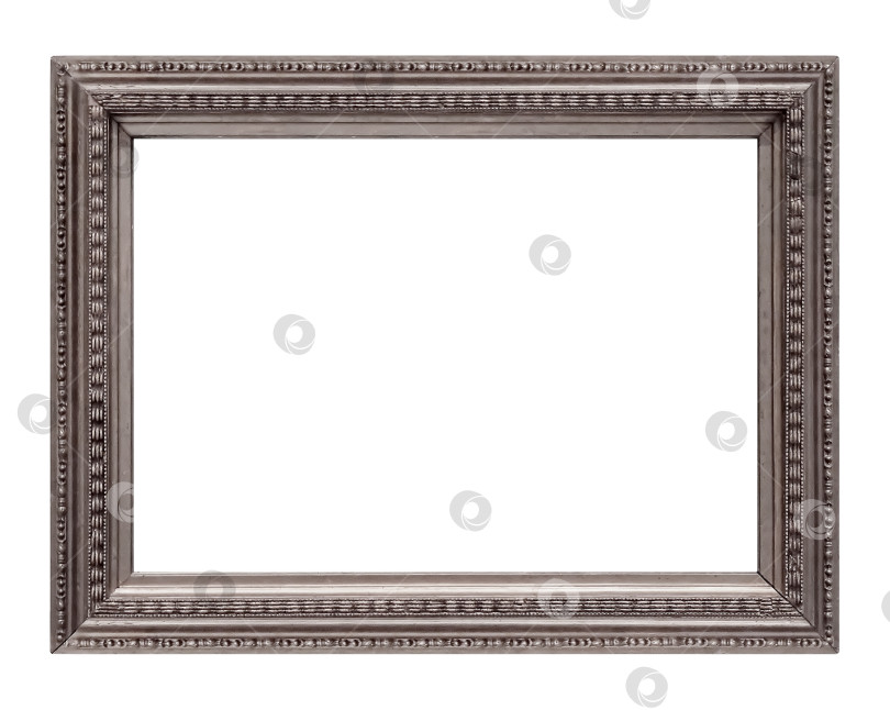 Скачать Серебряная рамка для картин, зеркал или фотографий на белом фоне фотосток Ozero