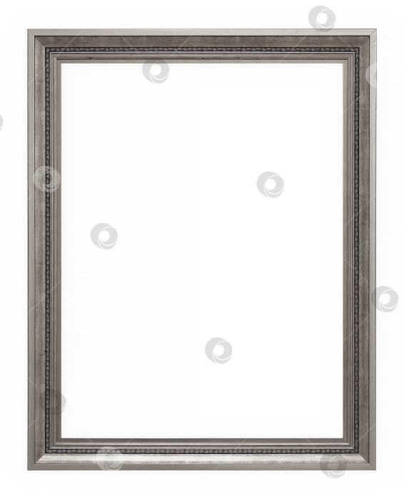 Скачать Серебряная рамка для картин, зеркал или фотографий на белом фоне фотосток Ozero