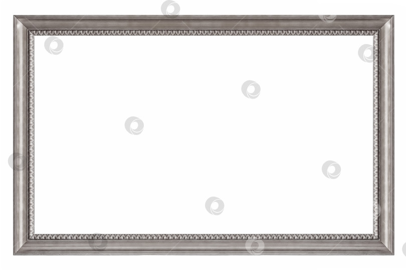 Скачать Панорамная серебряная рамка для картин, зеркал или фотографий на белом фоне фотосток Ozero
