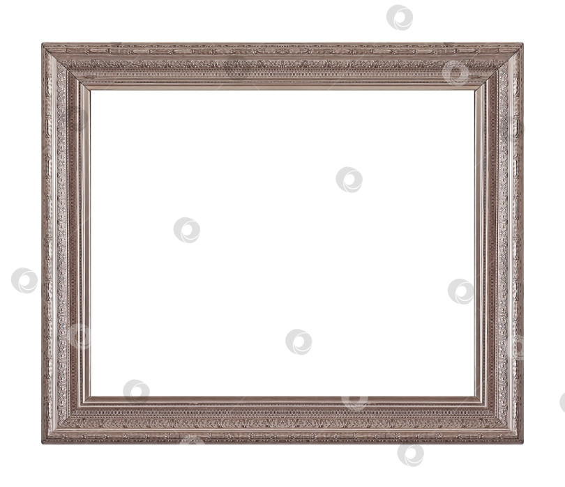 Скачать Серебряная рамка для картин, зеркал или фотографий на белом фоне фотосток Ozero
