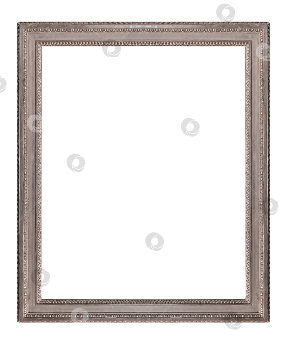 Скачать Серебряная рамка для картин, зеркал или фотографий на белом фоне фотосток Ozero