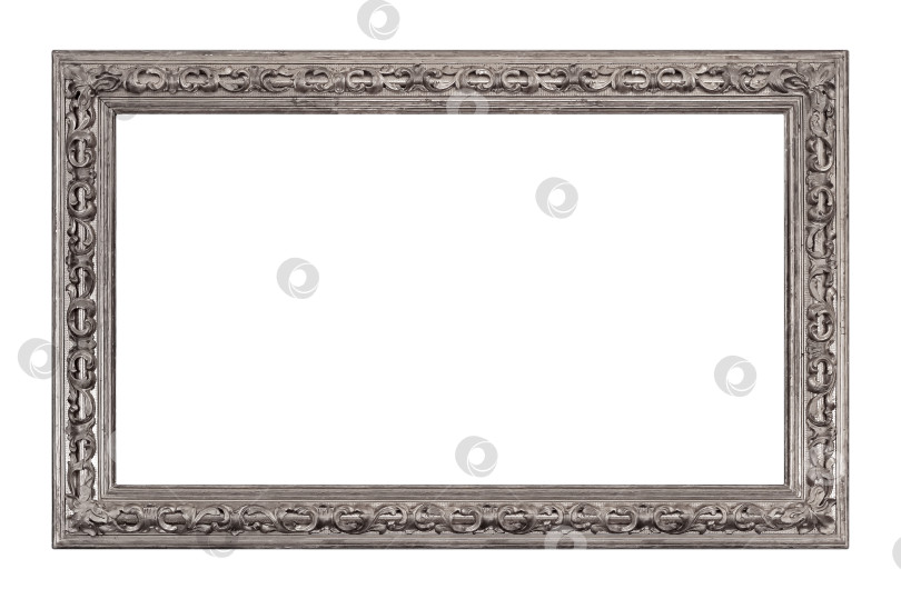 Скачать Панорамная серебряная рамка для картин, зеркал или фотографий на белом фоне фотосток Ozero