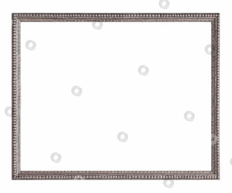 Скачать Серебряная рамка для картин, зеркал или фотографий на белом фоне фотосток Ozero
