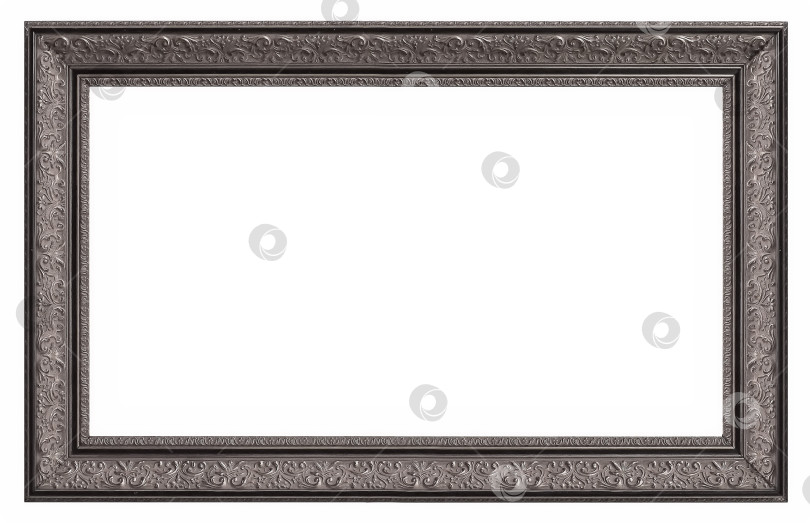 Скачать Панорамная серебряная рамка для картин, зеркал или фотографий на белом фоне фотосток Ozero