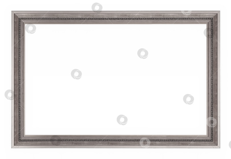 Скачать Панорамная серебряная рамка для картин, зеркал или фотографий на белом фоне фотосток Ozero