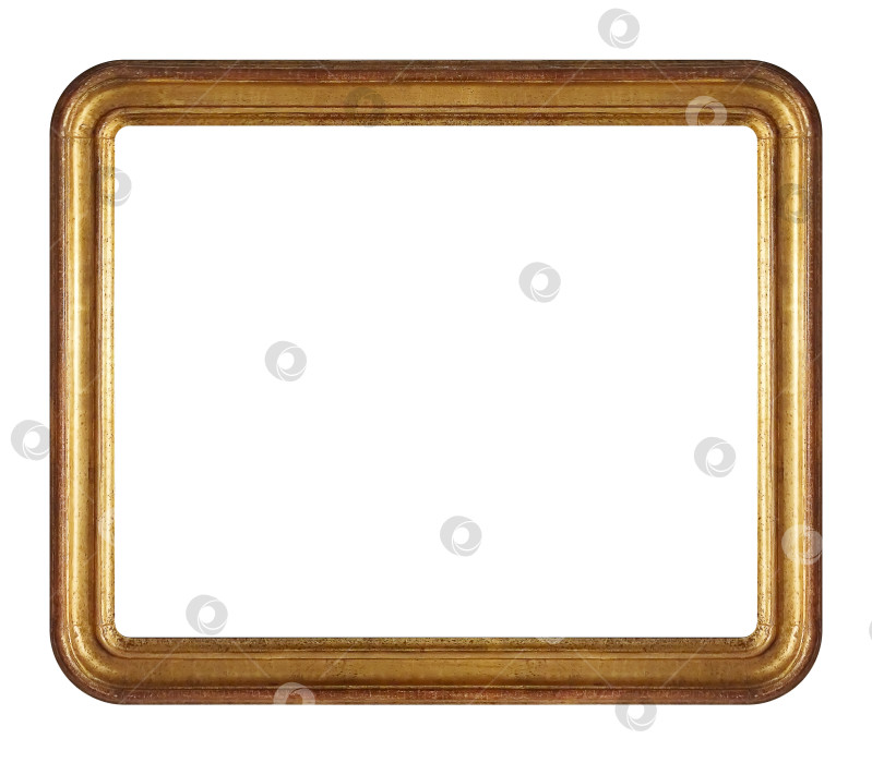 Скачать Золотая рамка для картин, зеркал или фотографий на белом фоне фотосток Ozero