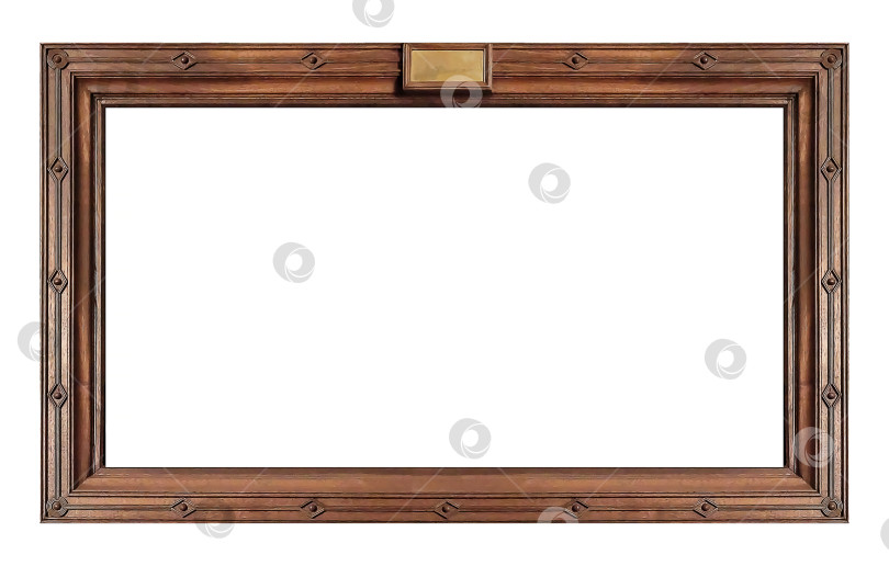 Скачать Панорамная деревянная рама для картин, зеркал или фотографий на белом фоне фотосток Ozero