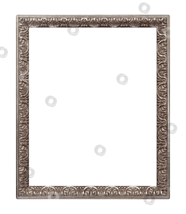 Скачать Серебряная рамка для картин, зеркал или фотографий на белом фоне фотосток Ozero