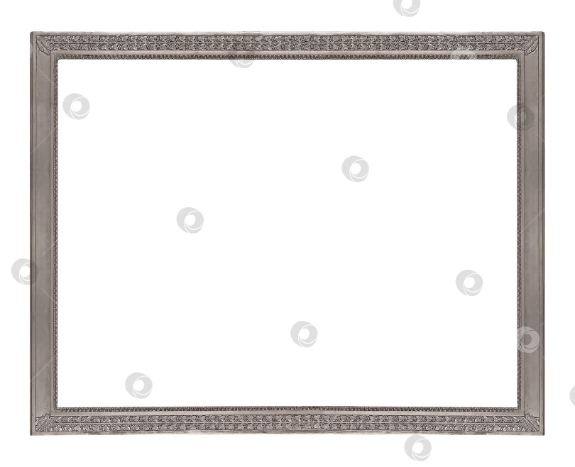 Скачать Серебряная рамка для картин, зеркал или фотографий на белом фоне фотосток Ozero