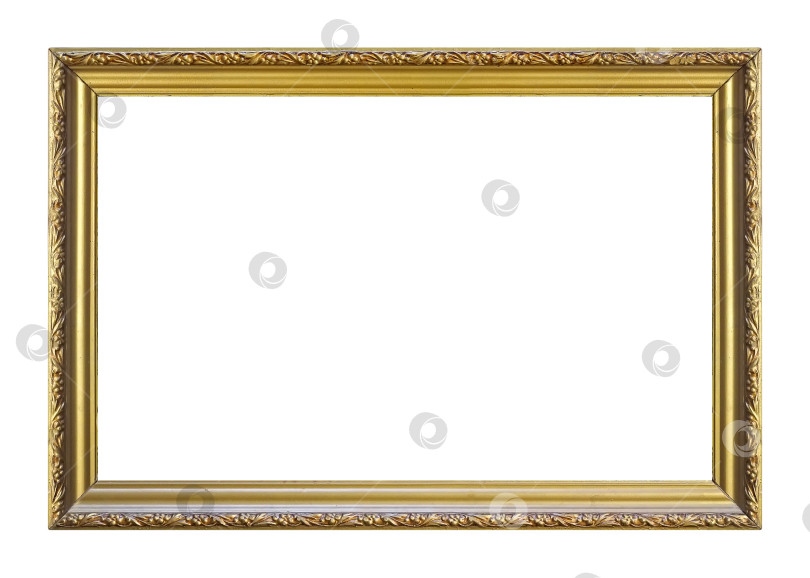 Скачать Золотая рамка для картин, зеркал или фотографий на белом фоне фотосток Ozero