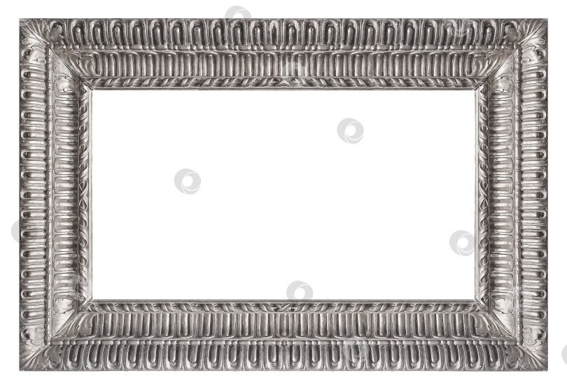 Скачать Панорамная серебряная рамка для картин, зеркал или фотографий на белом фоне фотосток Ozero