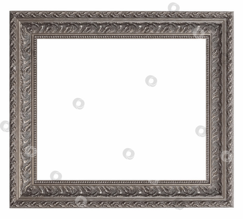 Скачать Серебряная рамка для картин, зеркал или фотографий на белом фоне фотосток Ozero