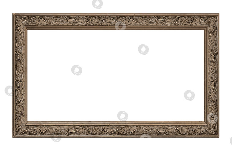 Скачать Золотая рамка для картин, зеркал или фотографий на белом фоне фотосток Ozero