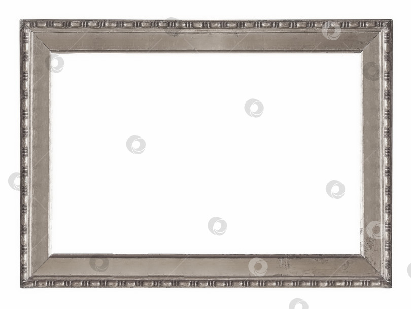 Скачать Панорамная серебряная рамка для картин, зеркал или фотографий на белом фоне фотосток Ozero