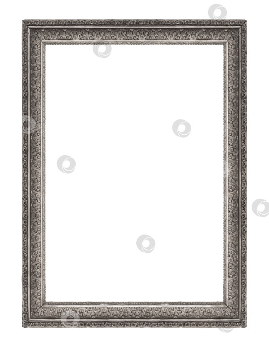 Скачать Серебряная рамка для картин, зеркал или фотографий на белом фоне фотосток Ozero