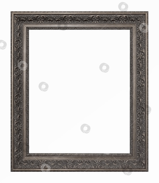 Скачать Серебряная рамка для картин, зеркал или фотографий на белом фоне фотосток Ozero