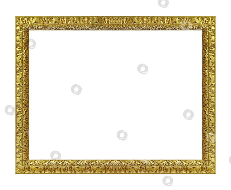 Скачать Золотая рамка для картин, зеркал или фотографий на белом фоне фотосток Ozero