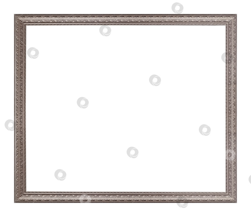Скачать Серебряная рамка для картин, зеркал или фотографий на белом фоне фотосток Ozero