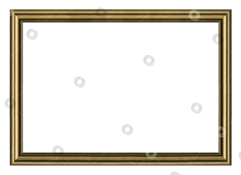 Скачать Панорамная золотая рамка для картин, зеркал или фотографий на белом фоне фотосток Ozero