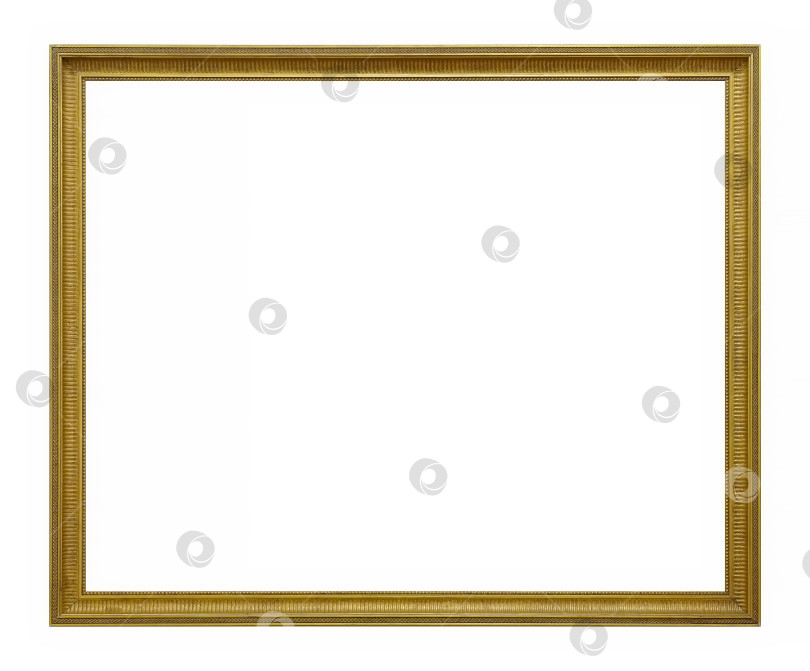 Скачать Золотая рамка для картин, зеркал или фотографий на белом фоне фотосток Ozero