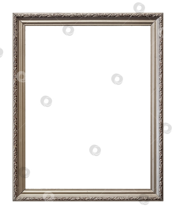 Скачать Серебряная рамка для картин, зеркал или фотографий на белом фоне фотосток Ozero