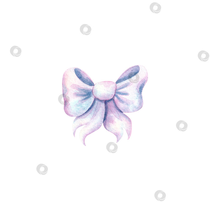 Скачать Нежный округлый бант в пастельных тонах. Акварельная иллюстрация от руки для детского и праздничного оформления фотосток Ozero