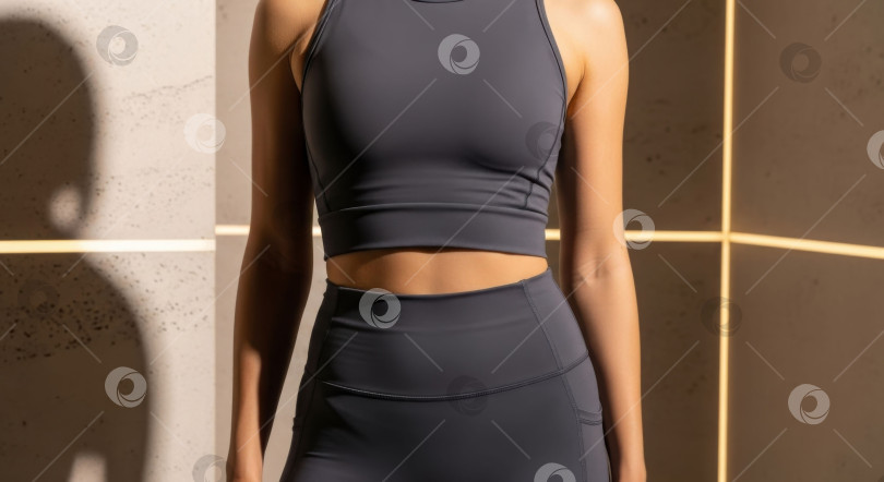 Скачать Женщина в спортивной одежде крупным планом для концепции фитнеса. Спортивное женское тело и здоровый образ жизни. фотосток Ozero