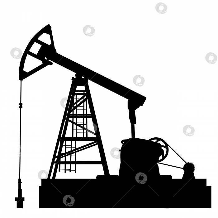 Скачать Домкрат масляного насоса. Оборудование для нефтяной промышленности. Векторная иллюстрация. фотосток Ozero