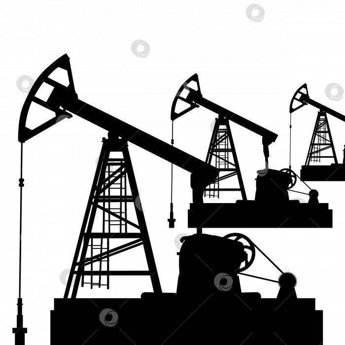 Скачать Домкрат масляного насоса. Оборудование для нефтяной промышленности. Векторная иллюстрация. фотосток Ozero