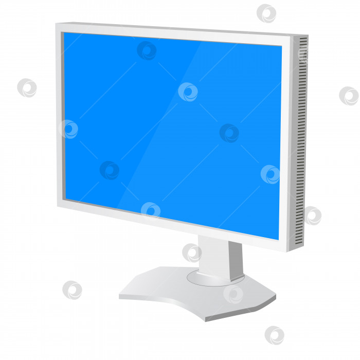 Скачать жк-монитор телевизора на белом фоне. Векторная иллюстрация фотосток Ozero