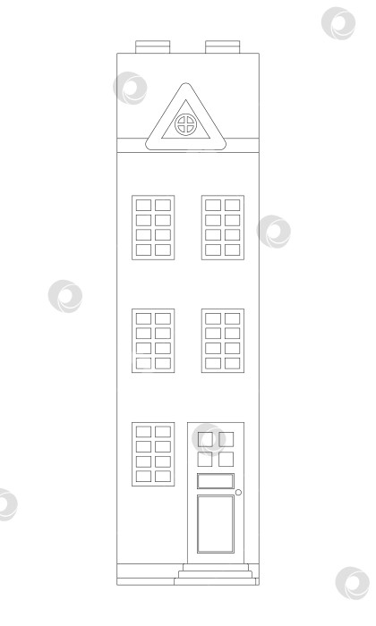 Скачать Векторная раскраска средневековый дом, изолированный на белом фоне, готовый к вырезанию фотосток Ozero