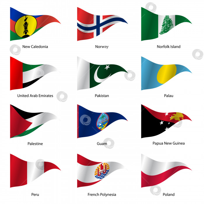 Скачать Установите флаги суверенных государств мира. Векторная иллюстрация. фотосток Ozero