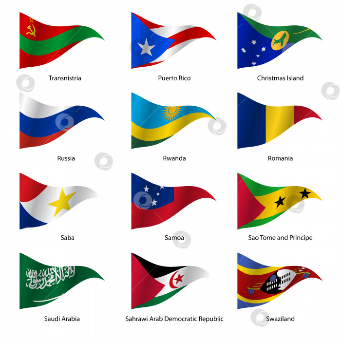 Скачать Установите флаги суверенных государств мира. Векторная иллюстрация. фотосток Ozero