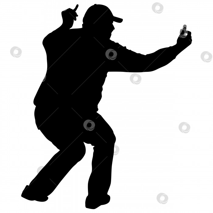 Скачать Силуэты мужчины, делающего селфи со смартфоном на белом фоне. Векторная иллюстрация фотосток Ozero