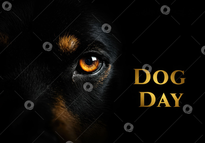 Скачать Крупный план собачьего глаза, предвкушающего день собаки. фотосток Ozero