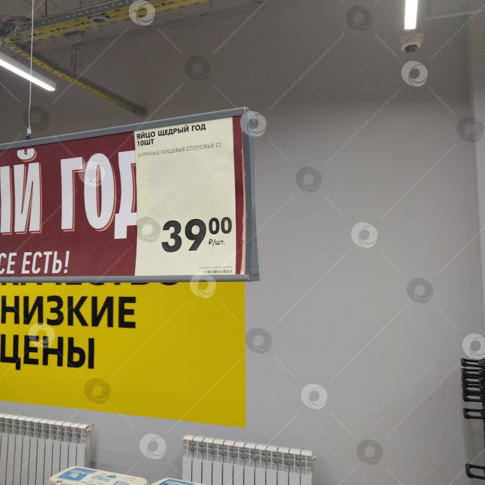 Скачать Отдел куриных яиц в магазине "Чижик". фотосток Ozero