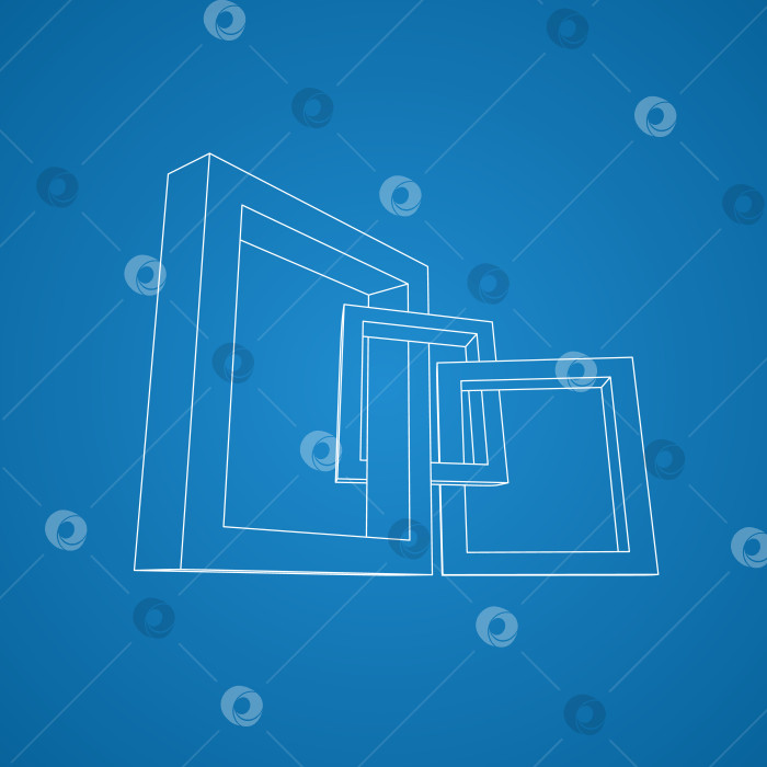 Скачать Схема трех прямоугольных 3D-рамок фотосток Ozero