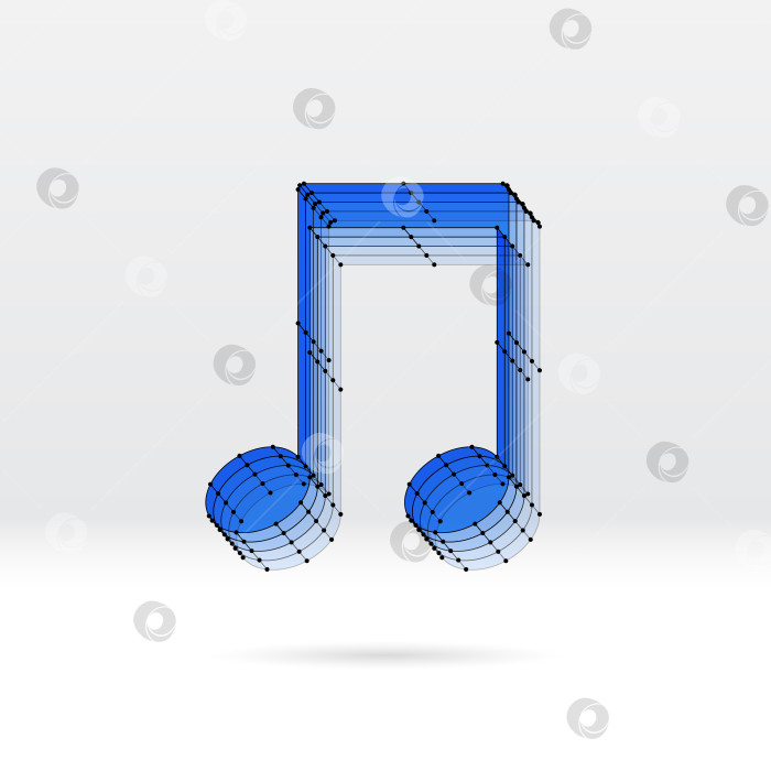 Скачать Прозрачная музыкальная нота с пунктирной схемой фотосток Ozero