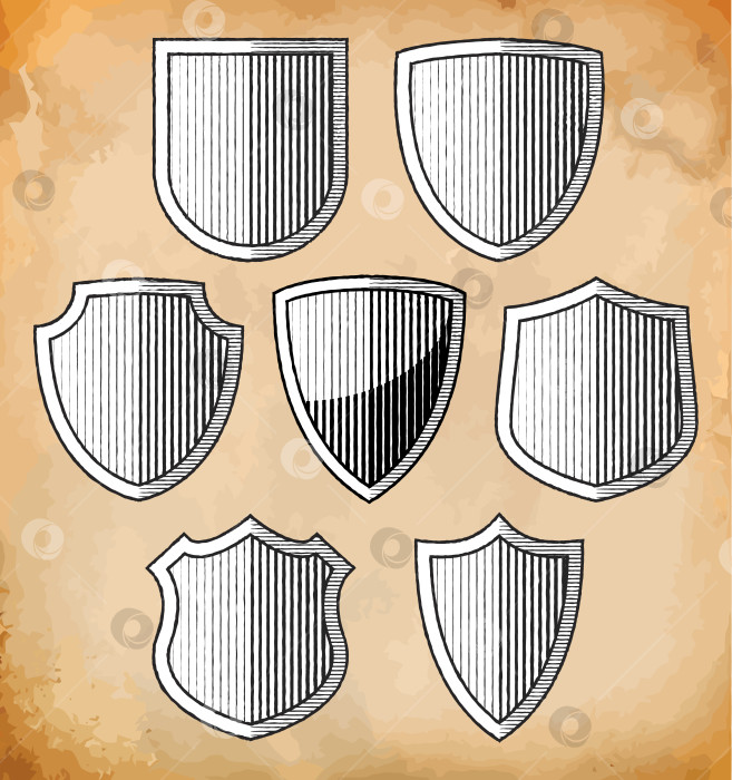 Скачать Набор геральдических щитов фотосток Ozero