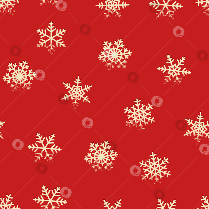 Скачать Бесшовный ретро-узор из снежинок для зимних рождественских праздников фотосток Ozero