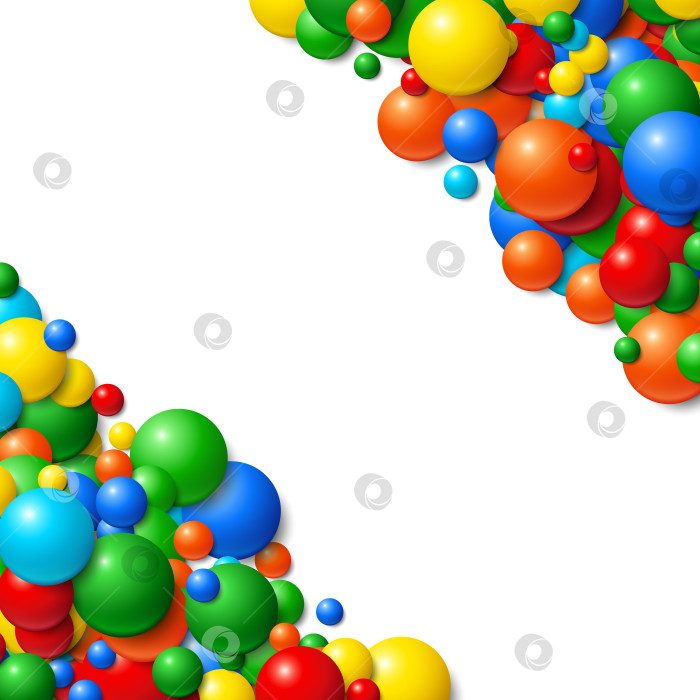 Скачать Фоновая рамка с разбросанными беспорядочно светящимися резиновыми шариками фотосток Ozero
