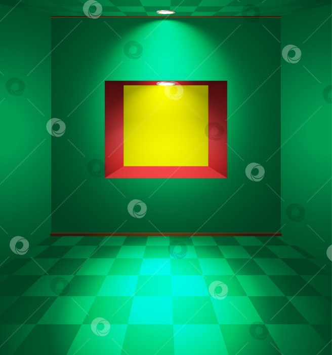 Скачать Зеленая комната с нишей фотосток Ozero