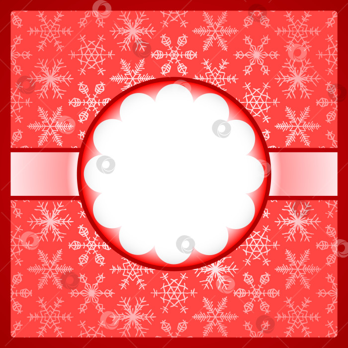 Скачать Красная рамка со снежинками фотосток Ozero
