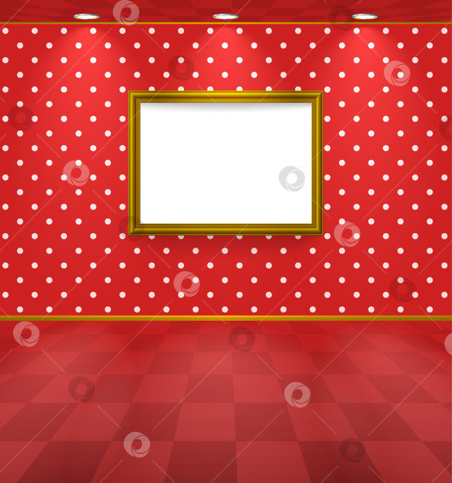 Скачать Комната в горошек с рамкой фотосток Ozero