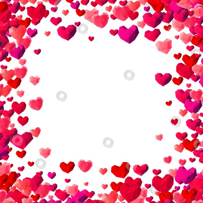 Скачать Фон на День Святого Валентина с разбросанными треугольными сердечками фотосток Ozero