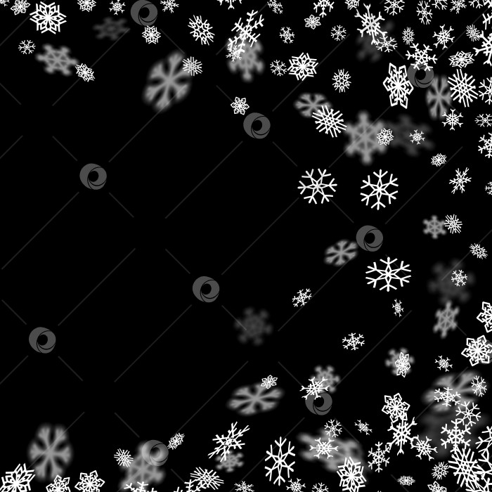 Скачать Фон снегопада со снежинками, размытыми в темноте фотосток Ozero