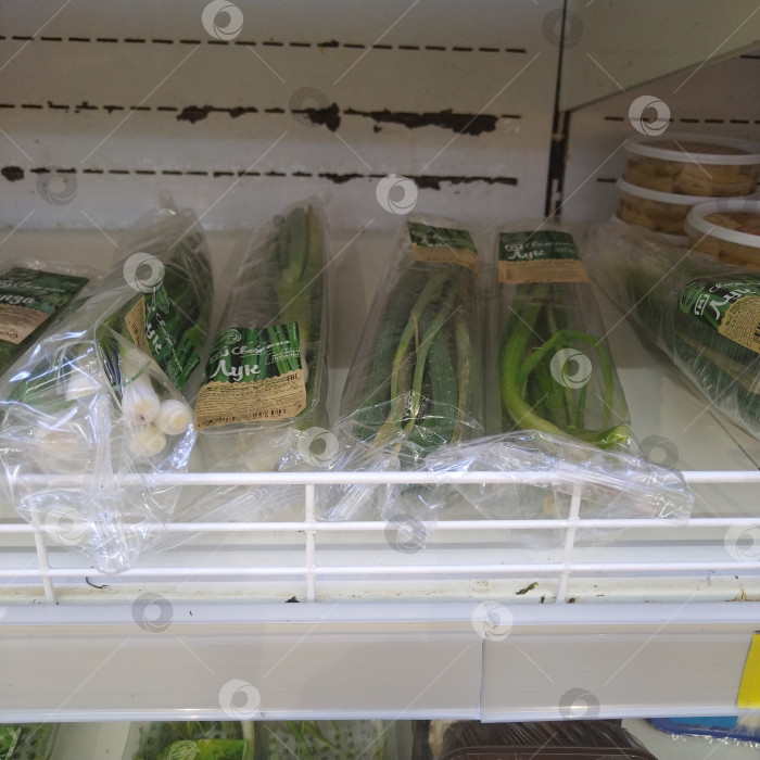 Скачать Отдел зелёного лука в магазине "Магнит". фотосток Ozero